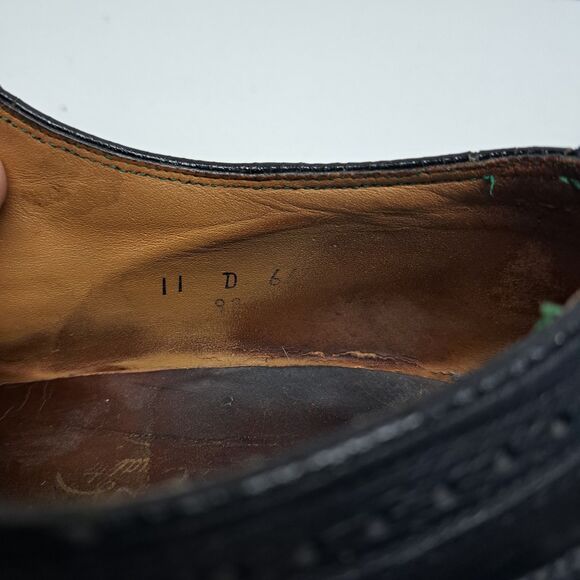 Vintage Florsheim Imperial Black Longwing EH Code V Cleat Men\'s 11D